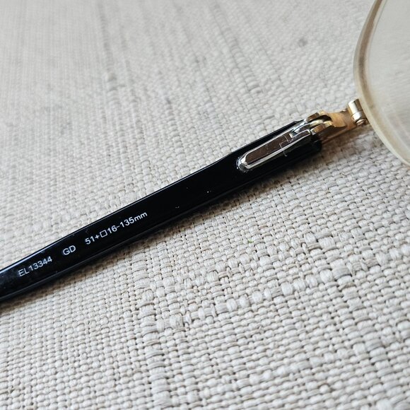 Elle Eyeglasses Frame EL13344 GD Women's Black Metal Oval Full Rim 51[]16 135 - Picture 13 of 16